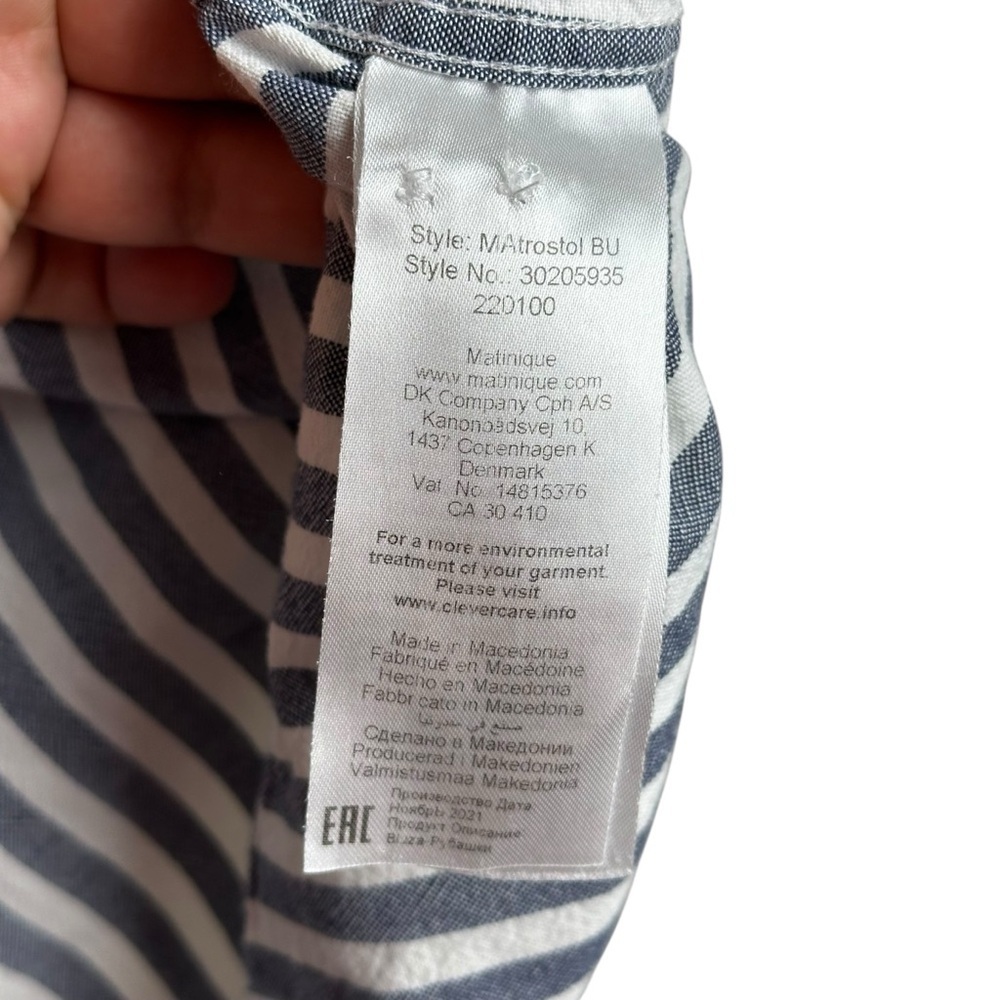Matinique Matrostol Men's XXL Button Up Shirt Striped Casual Summer Prep Minimal - Picture 10 of 12